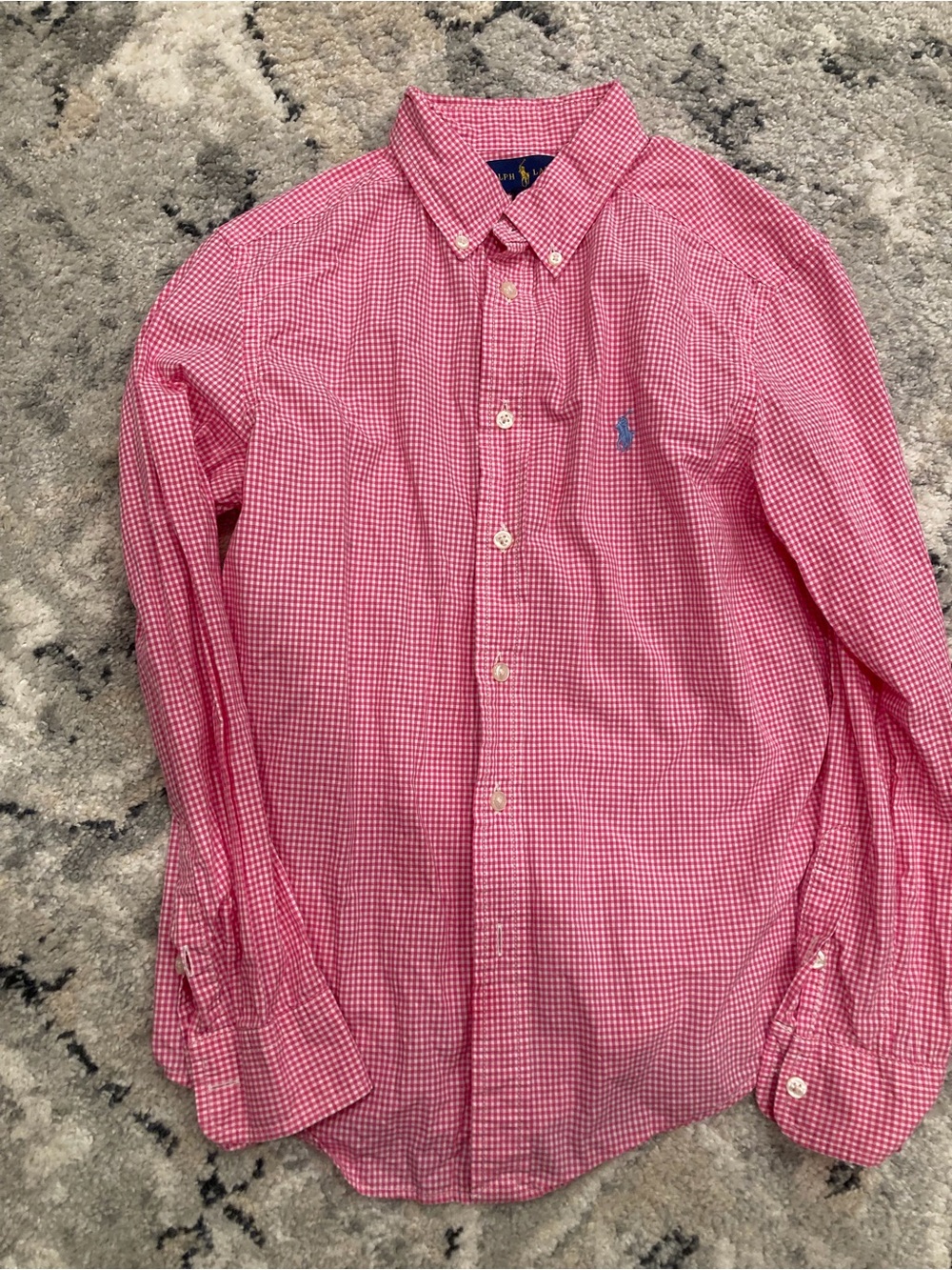 Boys Ralph Lauren Pink Gingham Button-Down Shirt M